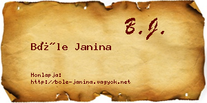 Bőle Janina névjegykártya